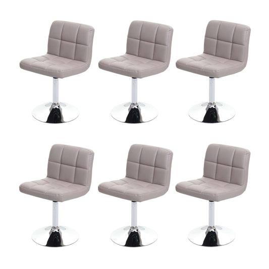 Cosmo Casa - Set van 6 Eetkamerstoelen Kavala - Draaibaar - Kunstleer - Taupe-grijs