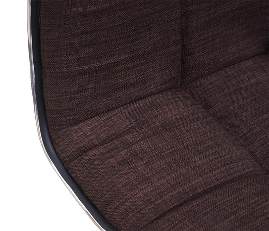 Cosmo Casa - Set van 6 Eetkamerstoelen - Draaibare Keukenstoelen - Stof - Bruin