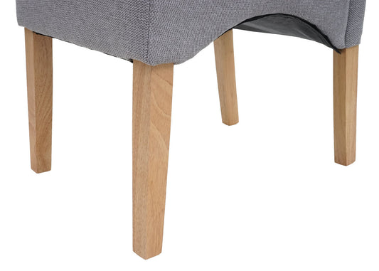 Cosmo Casa - Set van 6 Eetkamerstoelen - Keukenstoelen Latina - Stof - Lichtgrijs - Lichte Poten