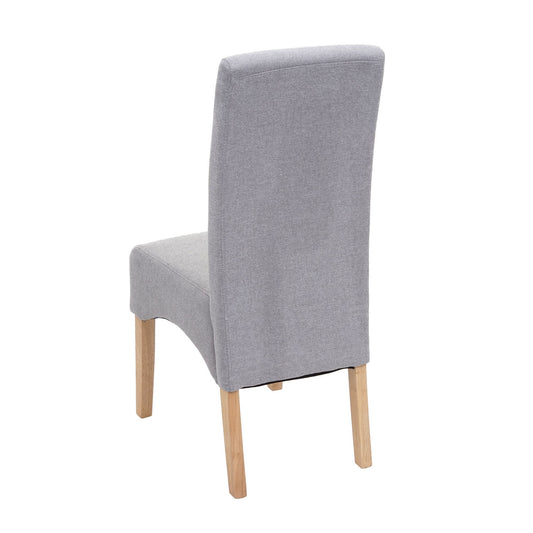 Cosmo Casa - Set van 6 Eetkamerstoelen - Keukenstoelen Latina - Stof - Lichtgrijs - Lichte Poten