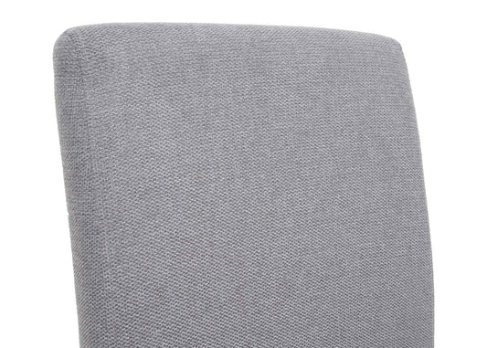 Cosmo Casa - Set van 6 Eetkamerstoelen - Keukenstoelen Latina - Stof - Lichtgrijs - Lichte Poten