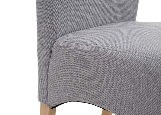 Cosmo Casa - Set van 6 Eetkamerstoelen - Keukenstoelen Latina - Stof - Lichtgrijs - Lichte Poten