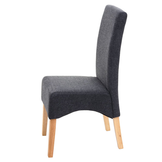 Cosmo Casa - Set van 6 Eetkamerstoelen - Keukenstoelen Latina - Stof - Donkergrijs - Lichte Poten