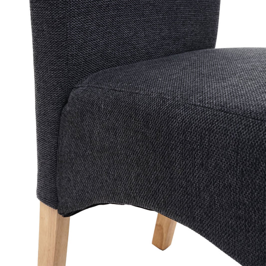 Cosmo Casa - Set van 6 Eetkamerstoelen - Keukenstoelen Latina - Stof - Donkergrijs - Lichte Poten