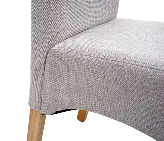 Cosmo Casa - Set van 6 Eetkamerstoelen - Keukenstoelen Latina - Stof - Crèmebeige - Lichte Poten