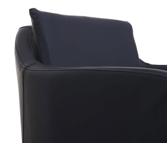 Cosmo Casa - Set van 6 Eetkamerstoelen - Keukenstoel Fauteuil - Imitatieleer - Zwart