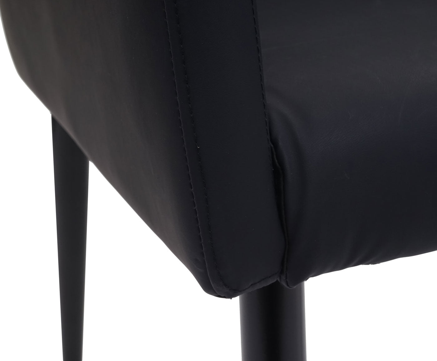 Cosmo Casa - Set van 6 Eetkamerstoelen - Keukenstoel Fauteuil - Imitatieleer - Zwart