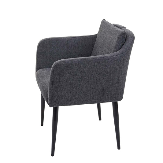 Cosmo Casa - Set van 6 Eetkamerstoelen - Keukenstoel Fauteuil - Stoftextiel - Donkergrijs