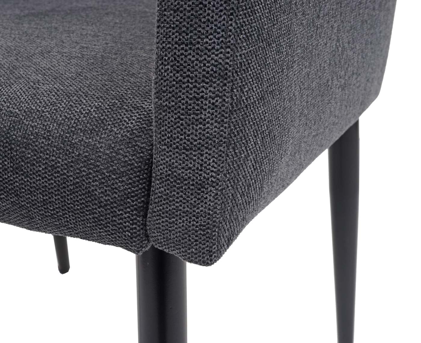 Cosmo Casa - Set van 6 Eetkamerstoelen - Keukenstoel Fauteuil - Stoftextiel - Donkergrijs
