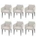 Cosmo Casa - Set van 6 Eetkamerstoelen - Keukenstoel Fauteuil - Stoftextiel - Crèmebeige