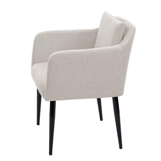 Cosmo Casa - Set van 6 Eetkamerstoelen - Keukenstoel Fauteuil - Stoftextiel - Crèmebeige