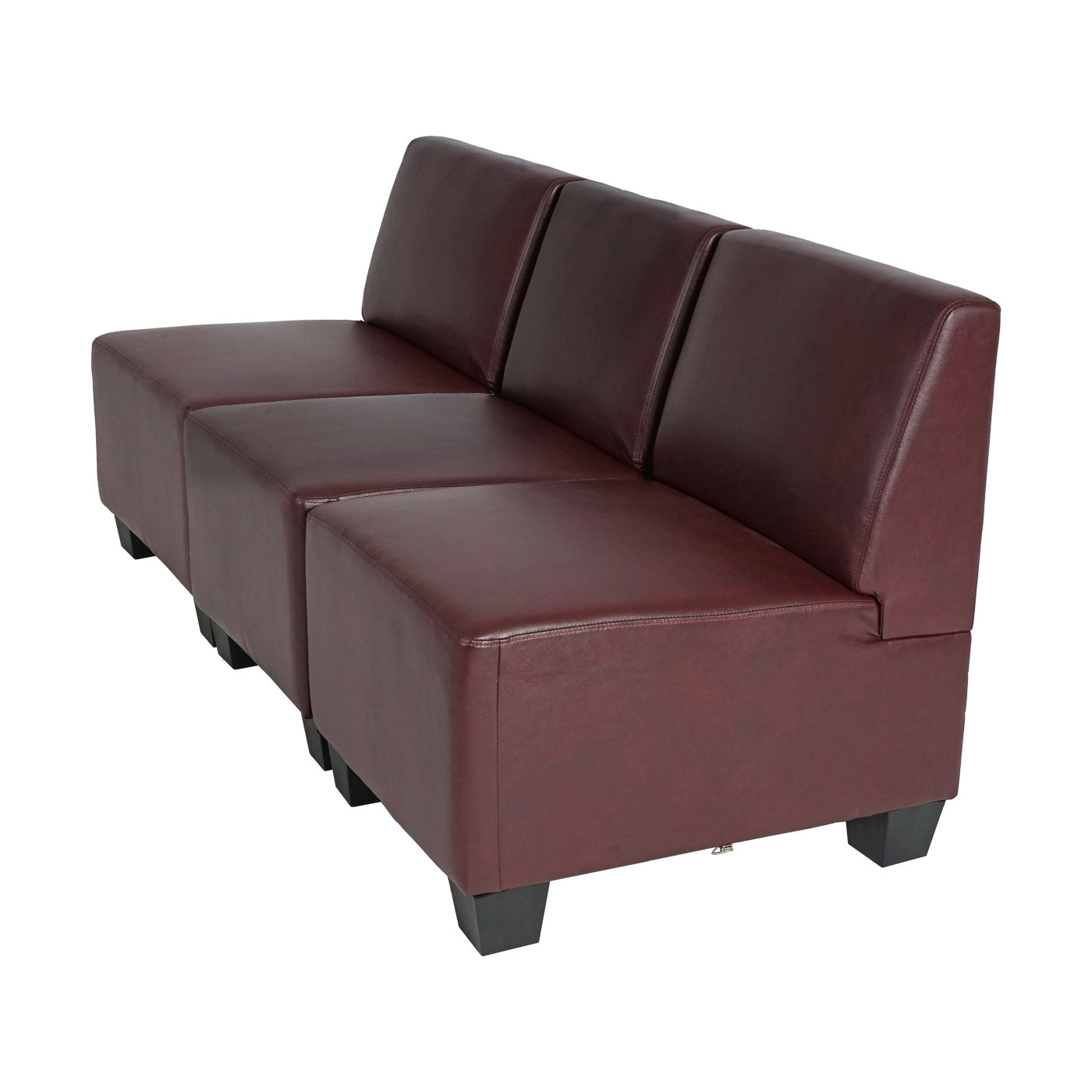 Cosmo Casa - 3-zitsbank - Modulair ontwerp - Kunstleer - Roodbruin - Zonder armleuningen