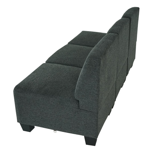 Cosmo Casa - 3-zitsbank - Modulair ontwerp - Textiel - Antracietgrijs - Zonder armleuningen