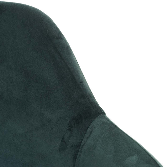 Cosmo Casa - Set van 6 Eetkamerstoelen - Retrodesign - Groen Fluweel met Gouden Poten