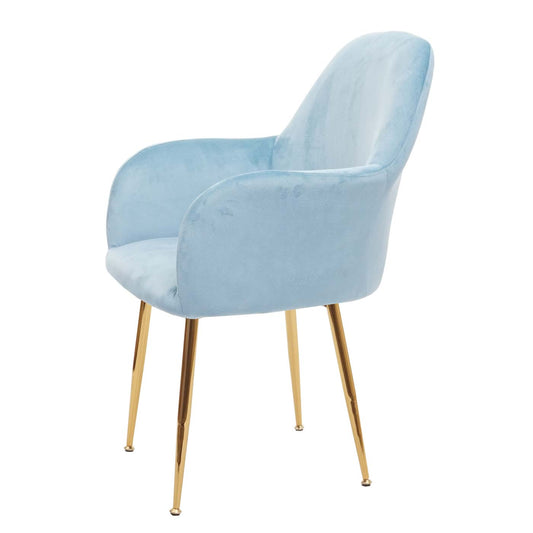 Cosmo Casa - Set van 6 Eetkamerstoelen - Retrodesign Keukenstoel - Mint Fluweel - Gouden Poten