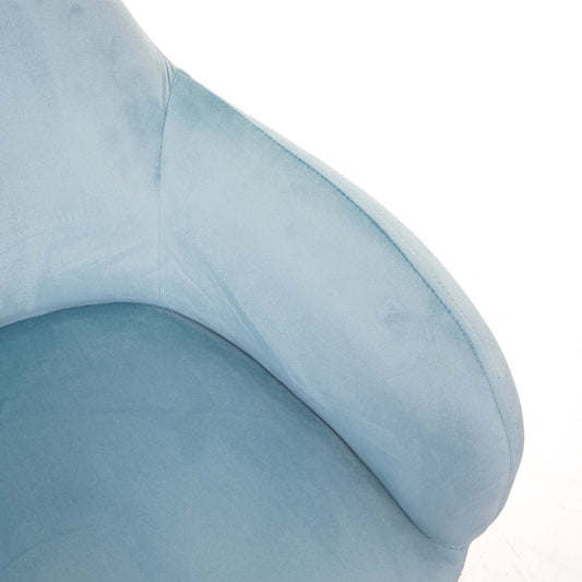 Cosmo Casa - Set van 6 Eetkamerstoelen - Retrodesign Keukenstoel - Mint Fluweel - Gouden Poten