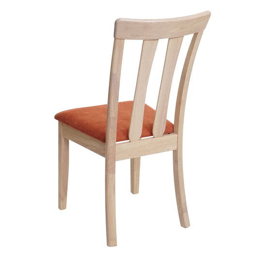 Cosmo Casa - Set van 6 Eetkamerstoelen - Massief - Textiel & Hout - Oranje