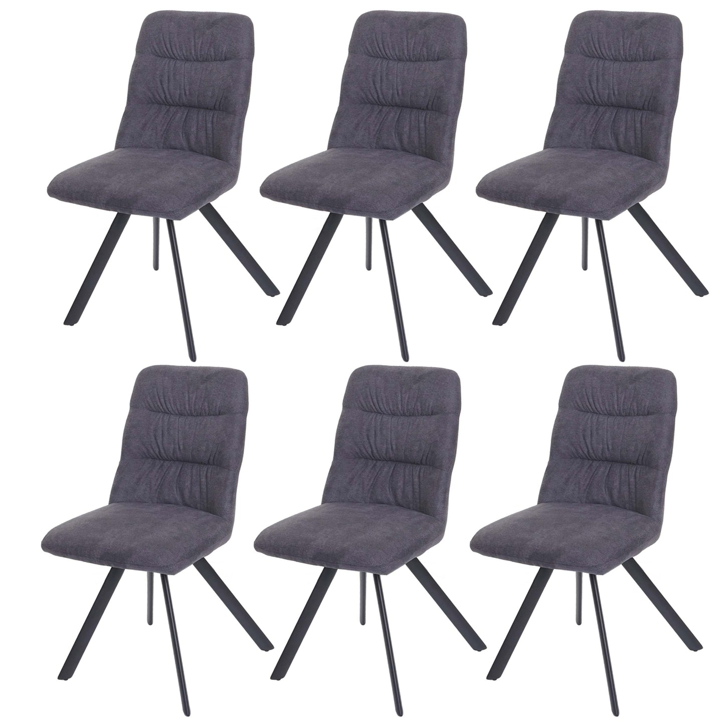 Cosmo Casa - Set van 6 Eetkamerstoelen - Draaibaar - Fluweel - Antraciet