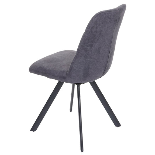 Cosmo Casa - Set van 6 Eetkamerstoelen - Draaibaar - Fluweel - Antraciet