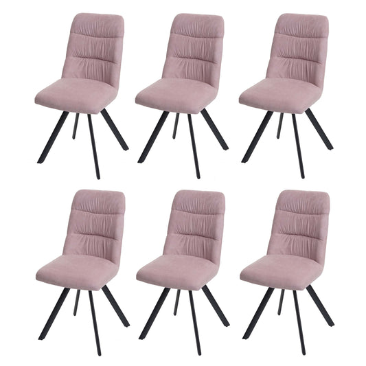 Cosmo Casa - Set van 6 Eetkamerstoelen - Draaibaar - Fluweel - Roze