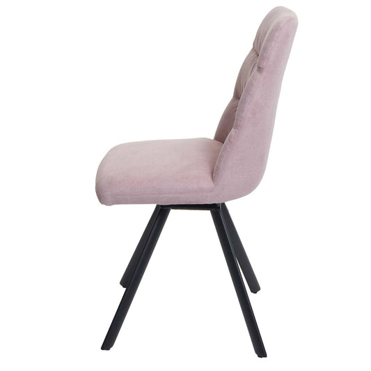 Cosmo Casa - Set van 6 Eetkamerstoelen - Draaibaar - Fluweel - Roze