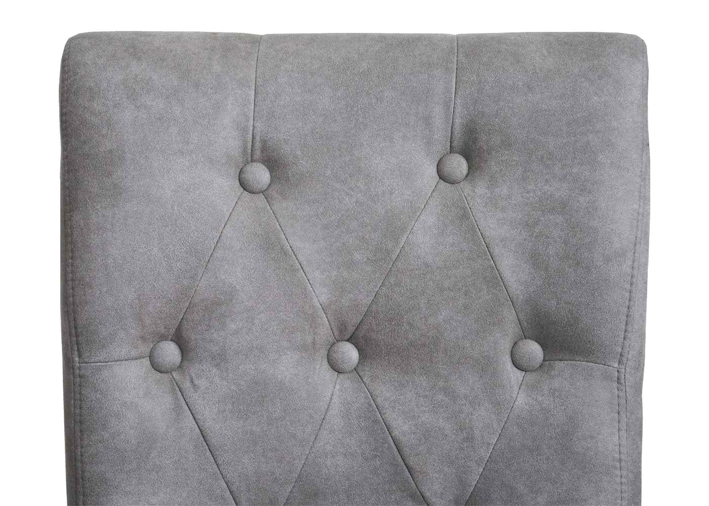 Cosmo Casa - Set van 6 Eetkamerstoelen - Klinknagels - Textiel - Lichtgrijs