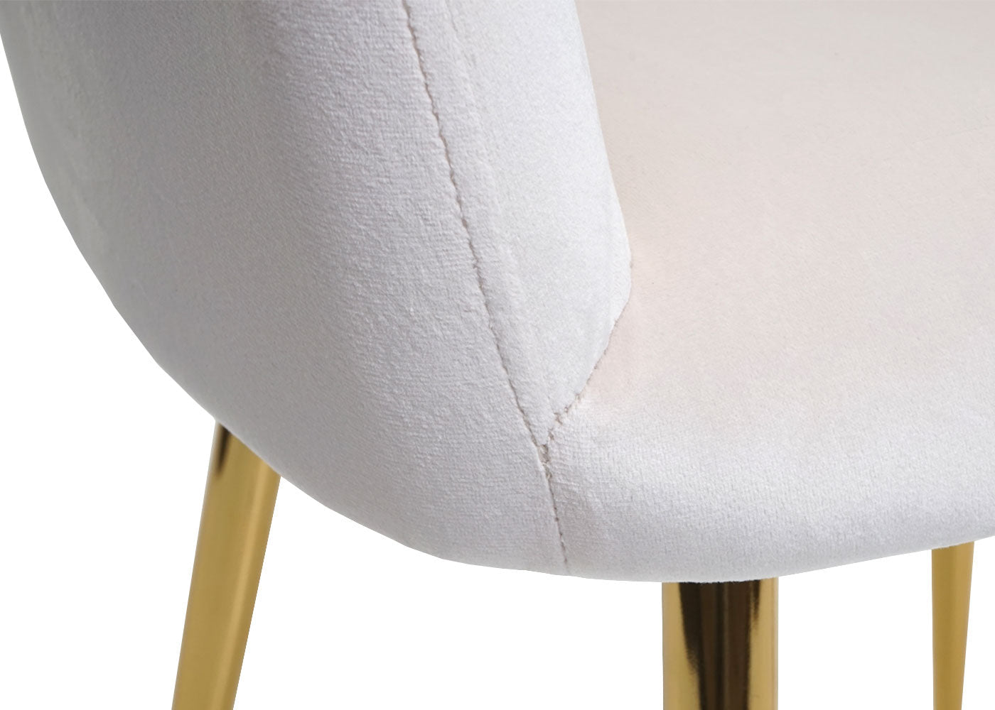 Cosmo Casa - Set van 6 Eetkamerstoelen - Retro - Fluweel - Crème-Wit