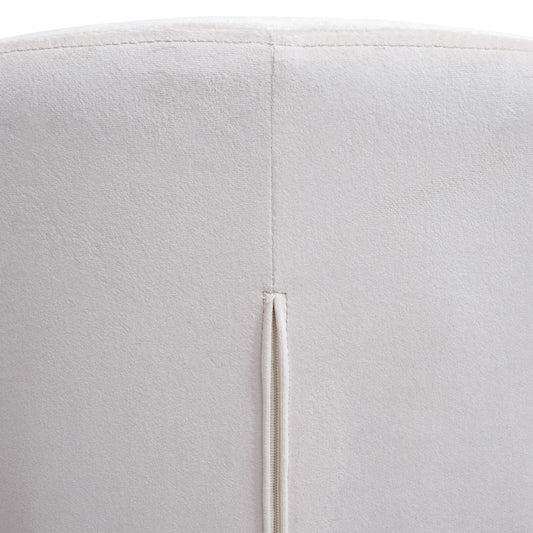 Cosmo Casa - Set van 6 Eetkamerstoelen - Retro - Fluweel - Crème-Wit