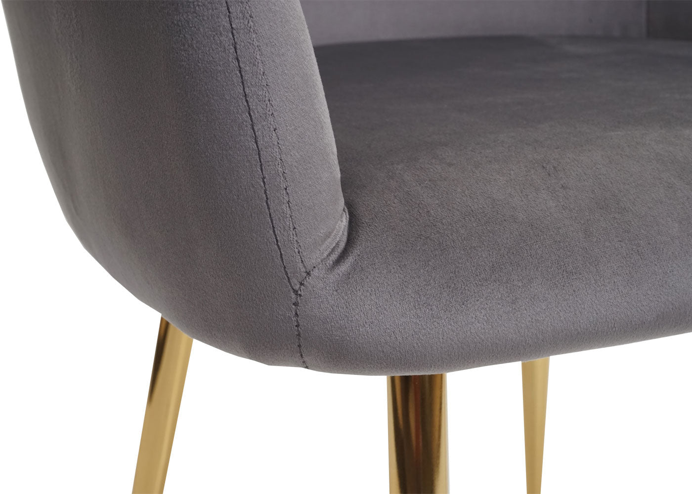 Cosmo Casa - Set van 6 Eetkamerstoelen - Retro - Fluweel - Lichtgrijs