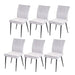 Cosmo Casa - Set van 6 Eetkamerstoelen - Fluweel - Metaal - Lichtgrijs