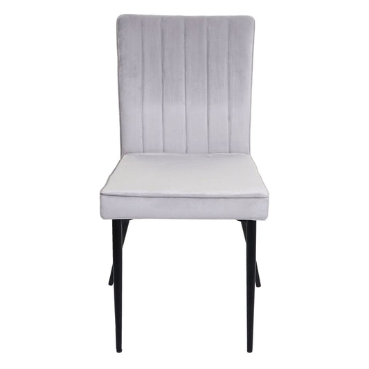 Cosmo Casa - Set van 6 Eetkamerstoelen - Fluweel - Metaal - Lichtgrijs