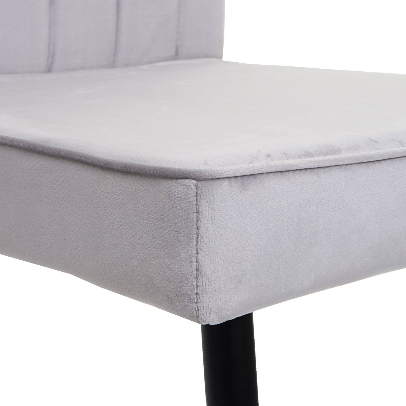 Cosmo Casa - Set van 6 Eetkamerstoelen - Fluweel - Metaal - Lichtgrijs