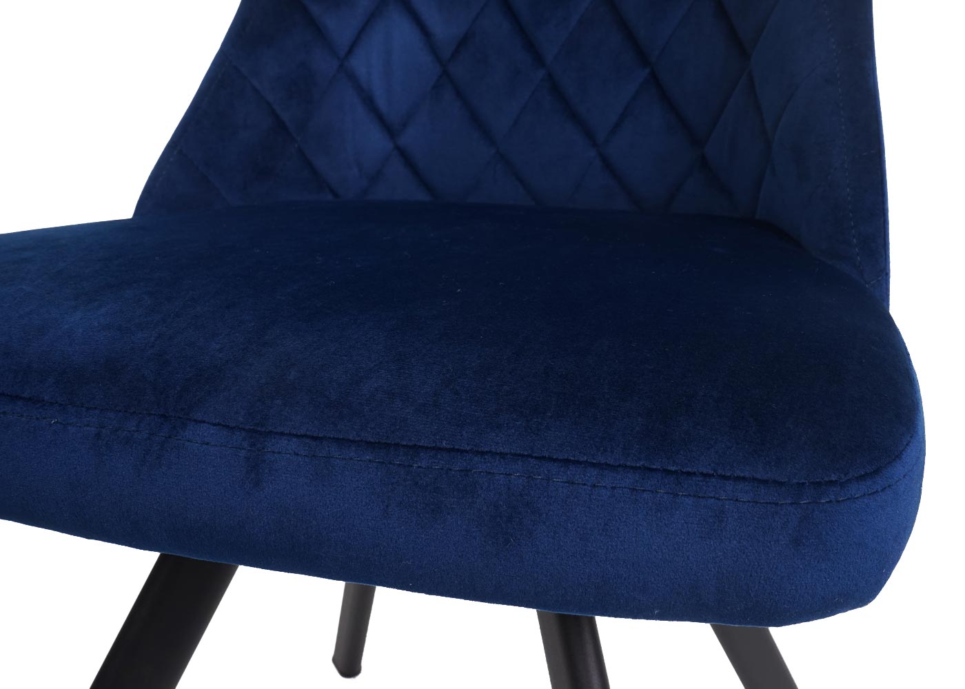 Cosmo Casa - Set van 6 Eetkamerstoelen - Gestoffeerd - Fluweel - Blauw