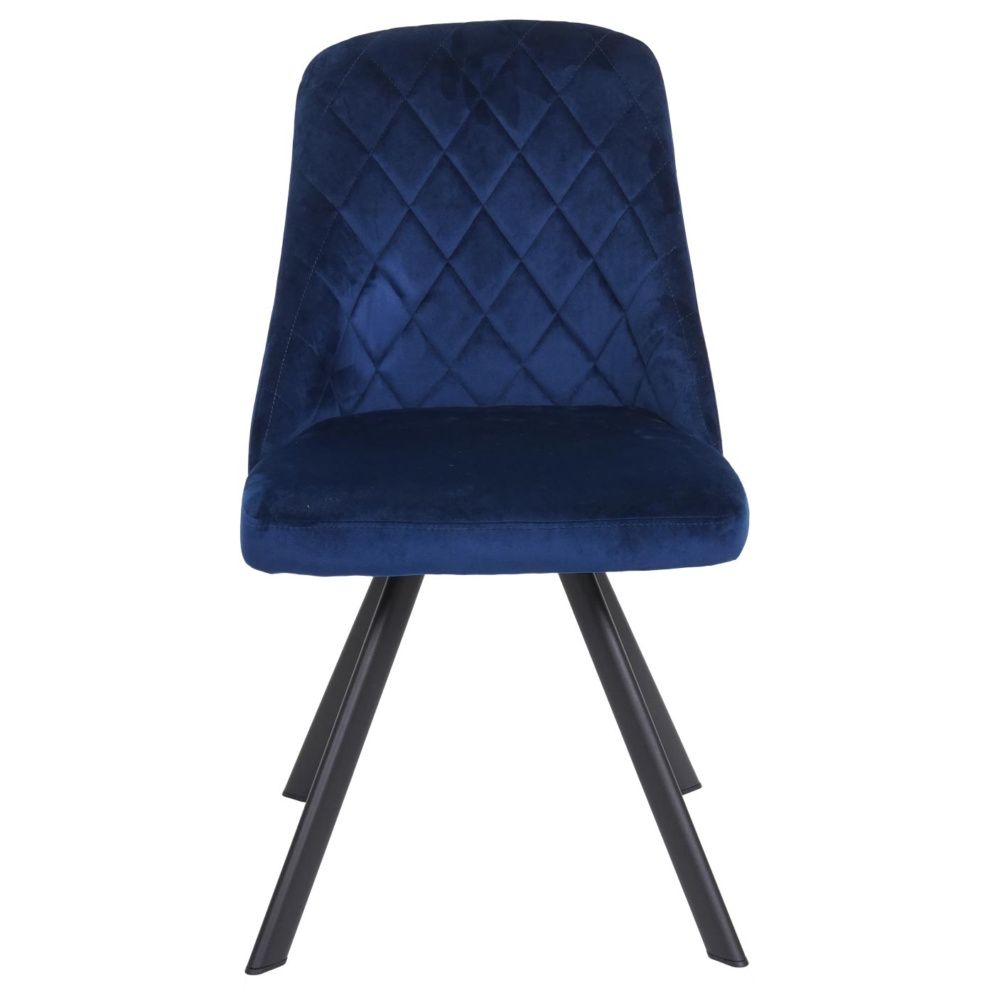 Cosmo Casa - Set van 6 Eetkamerstoelen - Gestoffeerd - Fluweel - Blauw