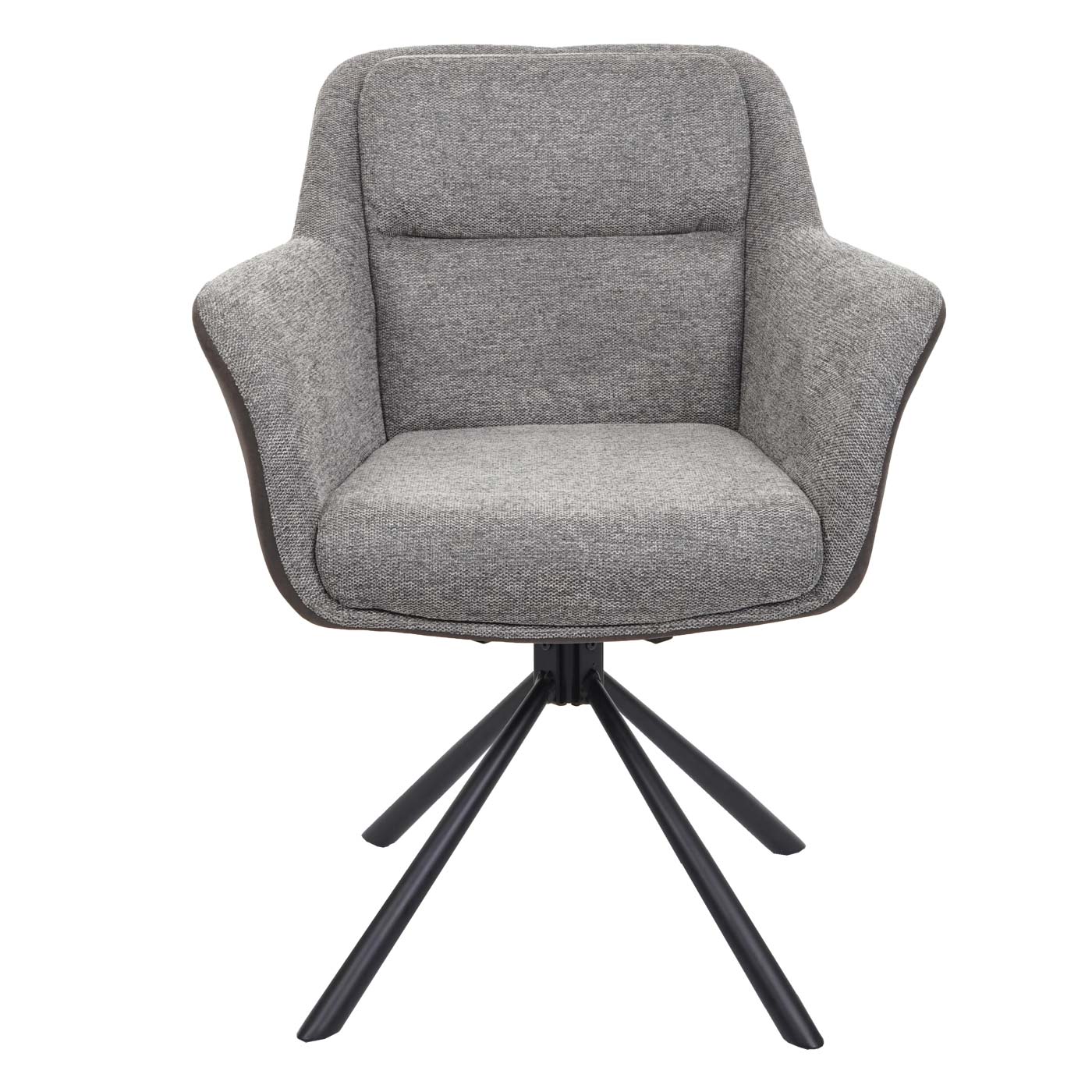 Cosmo Casa - Set van 6 Eetkamerstoelen - Swivel - Kunstleer - Grijs-Donkergrijs