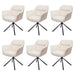Cosmo Casa - Set van 6 Eetkamerstoelen - Swivel - Kunstleer - Crème
