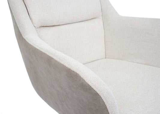 Cosmo Casa - Set van 6 Eetkamerstoelen - Swivel - Kunstleer - Crème