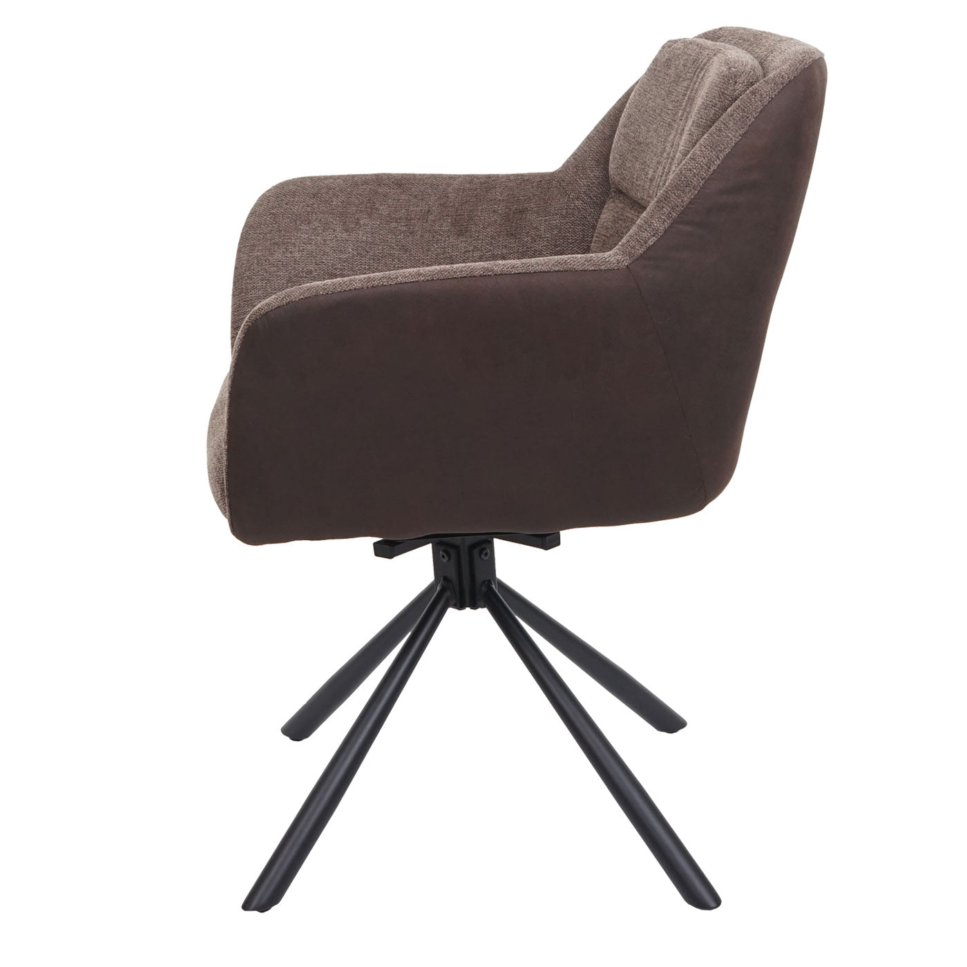 Cosmo Casa - Set van 6 Eetkamerstoelen - Swivel - Kunstleer - Bruin-Donkerbruin