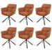 Cosmo Casa - Set van 6 Eetkamerstoelen - Swivel - Suède Bruin