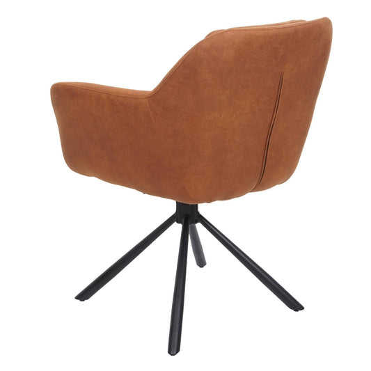 Cosmo Casa - Set van 6 Eetkamerstoelen - Swivel - Suède Bruin