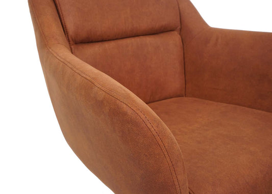 Cosmo Casa - Set van 6 Eetkamerstoelen - Swivel - Suède Bruin