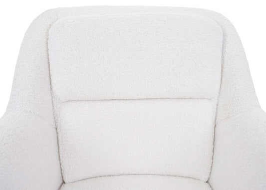 Cosmo Casa - Set van 6 Eetkamerstoelen - Draaibaar - Bouclé - Wit