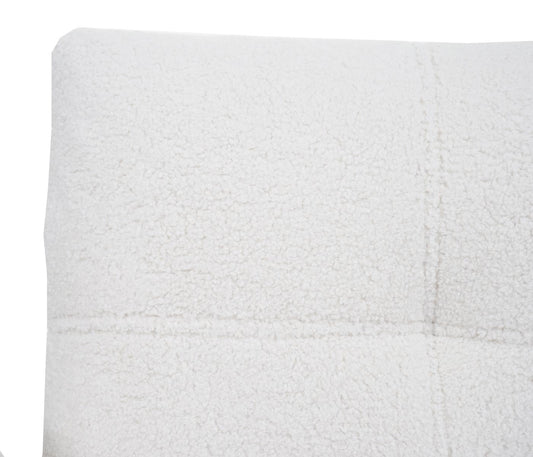 Cosmo Casa - Set van 6 Eetkamerstoelen - Armleuning - Bouclé - Wit