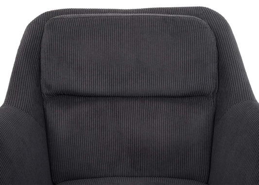 Cosmo Casa - Set van 6 Eetkamerstoelen - Verstelbaar - Corduroy - Grijs