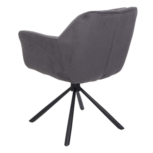 Cosmo Casa - Set van 6 Eetkamerstoelen - Verstelbaar - Corduroy - Grijs