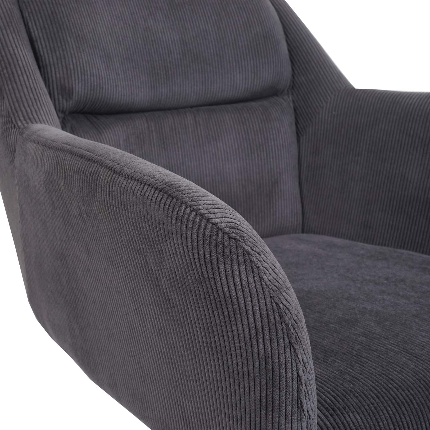 Cosmo Casa - Set van 6 Eetkamerstoelen - Verstelbaar - Corduroy - Grijs