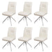 Cosmo Casa - Set van 6 Eetkamerstoelen - Geborsteld - Roestvrij staal - Crème-Beige