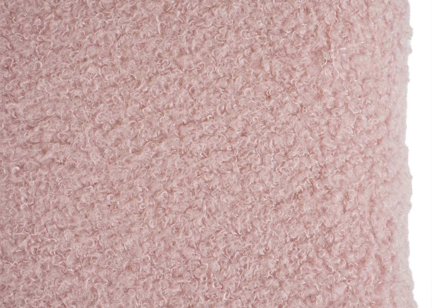 Cosmo Casa - Set van 6 Eetkamerfauteuils - Hout, Polyrotan & Metaal - Bouclé Textiel - Roze