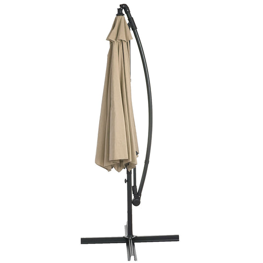 Cosmo Casa - Acerra zweefparasol - Zonwerende parasol - 3m kantelbaar - Polyester staal - 11kg - Zandbeige zonder voet