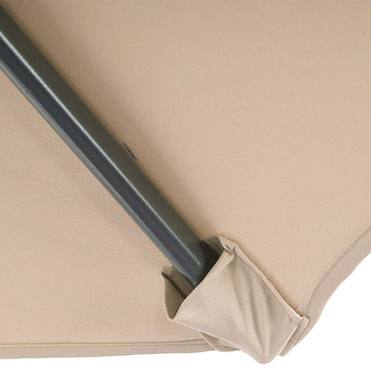 Cosmo Casa - Acerra zweefparasol - Zonwerende parasol - 3m kantelbaar - Polyester staal - 11kg - Zandbeige zonder voet